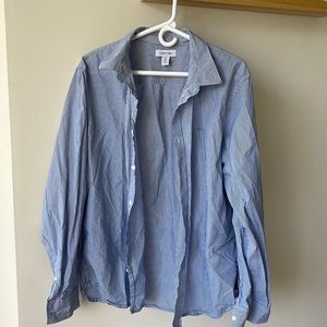 Calvin Klein , button down shirt , blue and white , XL